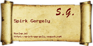 Spirk Gergely névjegykártya